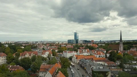 Aerial view of town. Stock Footage 218459694