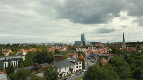 Aerial view of town. Stock Footage 218459857
