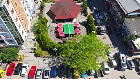 Aerial view of the town Stock Footage 277115923