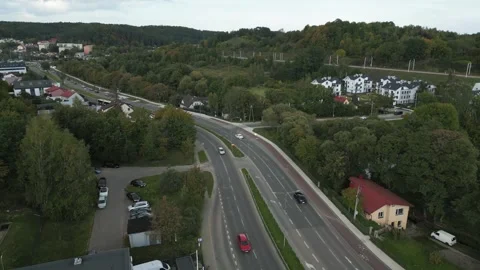 Aerial view of town. Stock Footage 297089788