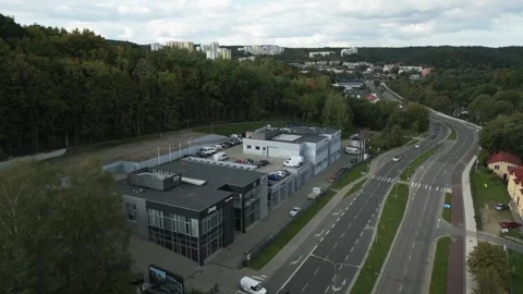 Aerial view of town. Stock Footage 297089806