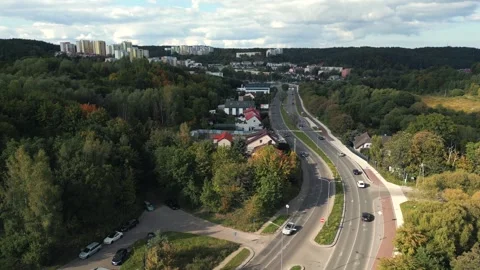 Aerial view of town. Stock Footage 297089845