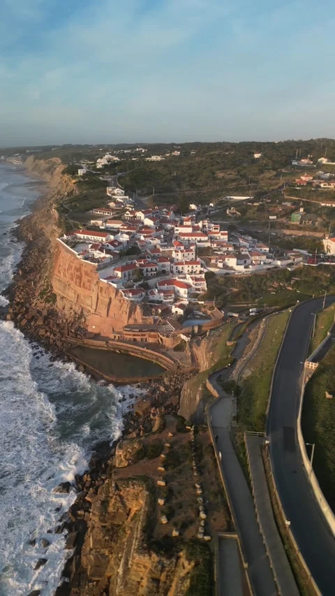 Aerial view of town Stock Footage 299129176