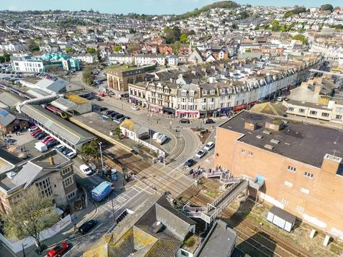 Aerial view of the town of Paignton in Devon Stockfoto's