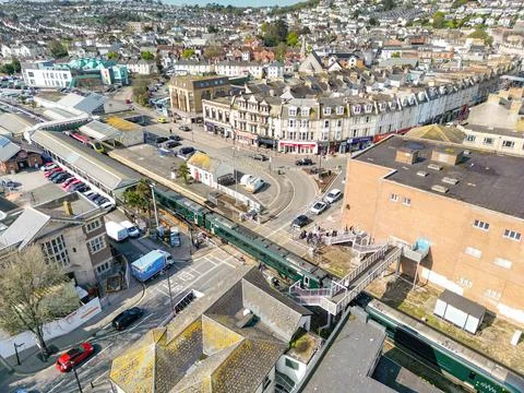 Aerial view of the town of Paignton in Devon Stockfoto's