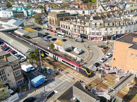 Aerial view of the town of Paignton in Devon Stockfoto's