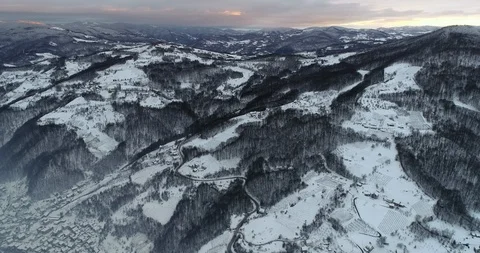 Aerial View of a Town in Winter, 4th shot 스톡 동영상 101887145