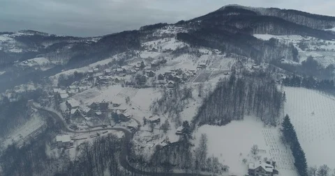 Aerial View of a Town in Winter, third shot Stock-Footage 101871212