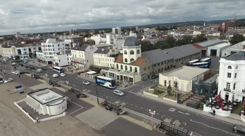 Aerial view of the town of Worthing Stock Footage 67850148
