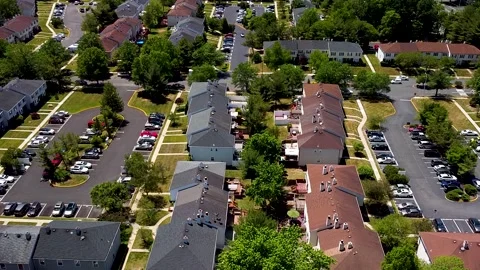 Aerial view of Townhome development in New Jersey Stock Footage 132471190