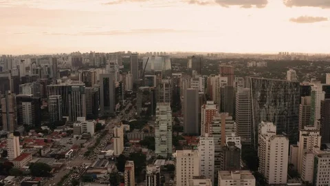 An aerial view tracking towards Infinity Tower. Sao Paulo. Brazil. Stock Footage 117569227