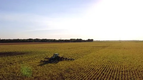 Aerial View of Tractor Video stock 78613168
