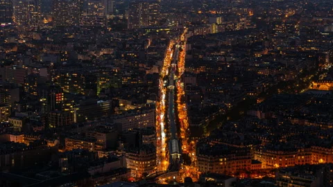 Aerial View of traffic on Boulevard Garibaldi in Paris Stock Footage 168929144