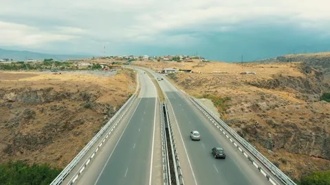 Aerial view of traffic on the Bridge 2 Stock Footage 318899006