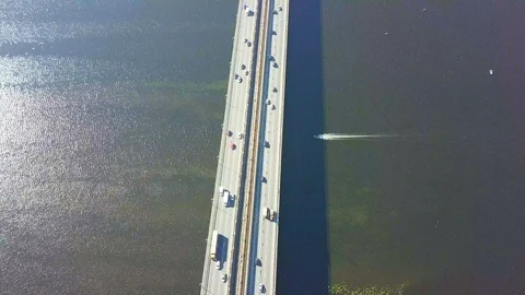 Aerial view of traffic on  Bridge 動画素材 96269397