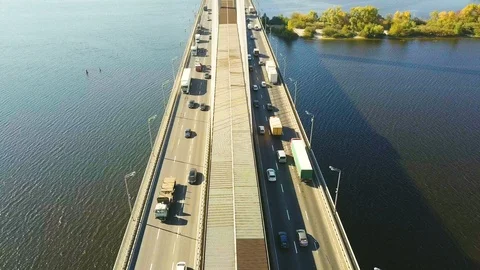 Aerial view of traffic on  Bridge 動画素材 96269616
