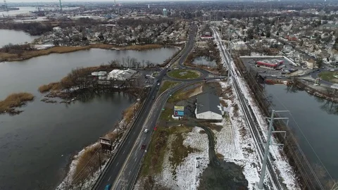 Aerial View of a Traffic Circle Roundabout Stock Footage 73563360