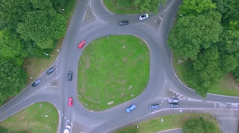 Aerial view of a traffic driving along motorway Stock Footage 53447053