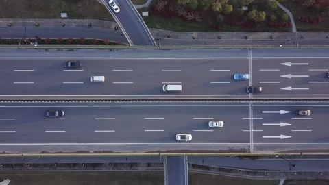 Aerial view of traffic on elevated expressway in hangzhou qianjiang centry city Stock Footage 195575693
