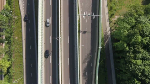 Aerial View of Traffic at Intersection and Highway by HeliDog_Aerials Stock Footage 24845529