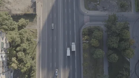 Aerial view of the traffic intersection 스톡 동영상 129420202