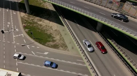 Aerial View of Traffic at Intersection by HeliDog_Aerials Stock Footage 11023779