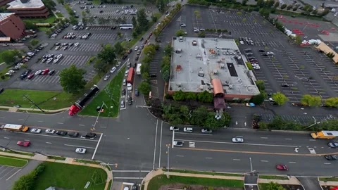 Aerial View of Traffic Intersection on Route 27 in Edison New Jersey Stock Footage 344140809