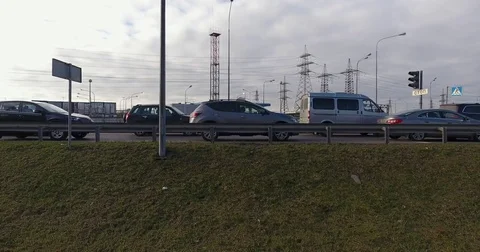Aerial view of the traffic jam Stock Footage 82575970