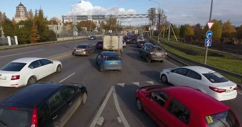 Aerial view of the traffic jam Stock Footage 82576031