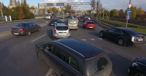 Aerial view of the traffic jam Stock Footage 82576128