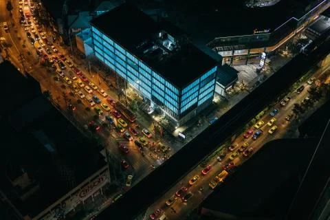 Aerial view of traffic representing modern technology Foto stock