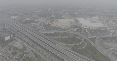 Aerial view traffic in rush hour highway in bangkok thailand Stock Footage 114056880