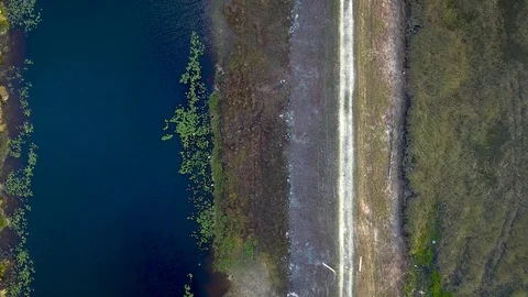 Aerial View of Trail by the Everglades Stock Footage 78991903