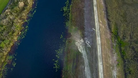 Aerial View of Trail by the Everglades Stock Footage 78992680