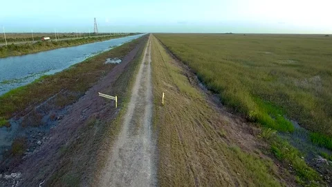 Aerial View of Trail by the Everglades Stock Footage 79012017