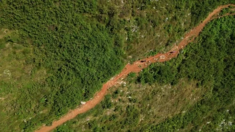 Aerial view of a trail runner Stock Footage 293314140
