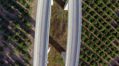 Aerial view of train bridge, from above Video stock 38486481