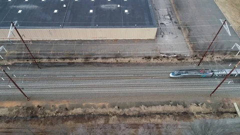 Aerial view of train Vídeo Stock 103644564