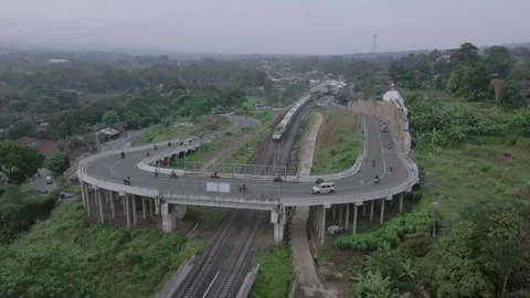 Aerial view of train Stock Footage 291915953