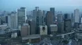 Aerial View Train Leave Station Osaka Japan Transportation Rush Hour Traffic Car HD Footage