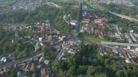 Aerial view train moving Stock Footage 292049754