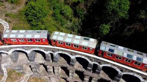 Aerial view of train Stock Photos