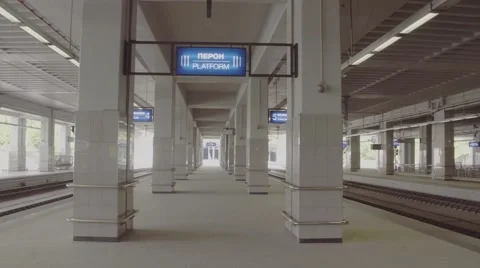 Aerial view of train station metro subway Stock Footage 63391297