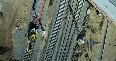 Aerial view of train tracks Stock Footage 116662723