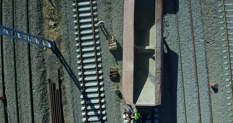 Aerial view of train tracks 動画素材 116663069