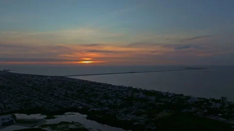 Aerial view of tranquil sunset over ocean, Mexico. Stock-Footage 284847646