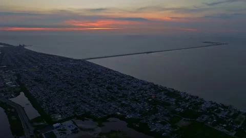Aerial view of tranquil sunset over coastline and beach, Mexico. Stock-Footage 284848029