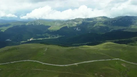 Aerial view of trans bucegi road in Bucegi national park, Romania. Stock Footage 201443328