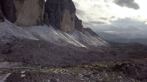 Aerial view at Tre Cime di Lavaredo Stock Footage 80146754