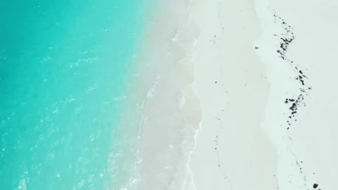 Aerial View of Treasure Cay Beach and Cays, Abaco, Bahamas Stock Footage 135998149